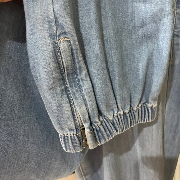 PAIGE MAYSLIE MARIENNE CROPPED DENIM JOGGER JEANS ELASTIC HEM Sz 29 AESTHETIC - Picture 7 of 11